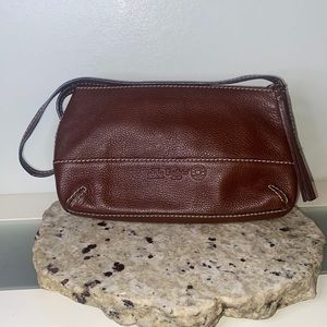 The Sak Pink Label Brown Genuine Pebbled Leather Shoulder Bag